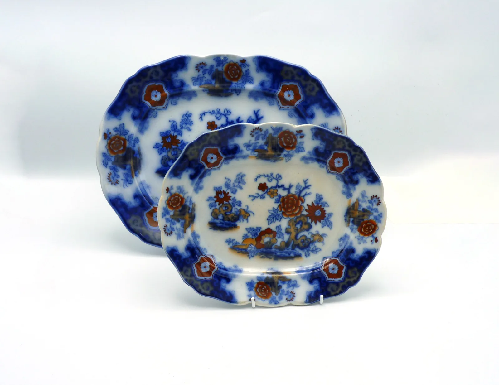 Flow Blue with Red Small Platter - Image 3