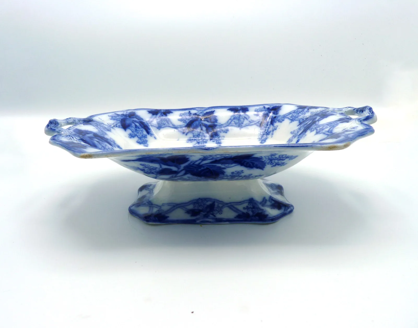 Flow Blue Pedestal Compote - Image 3