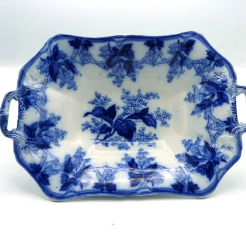 Flow Blue Pedestal Compote
