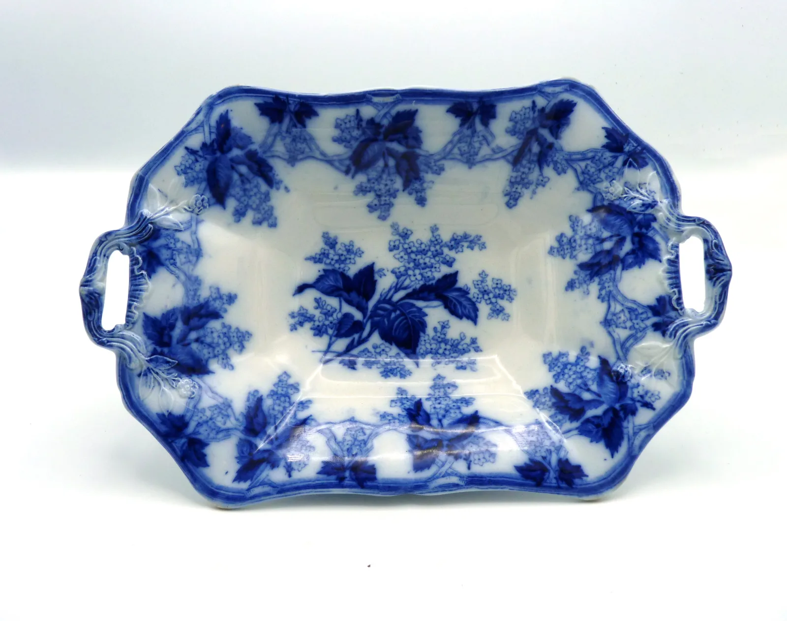 Flow Blue Pedestal Compote