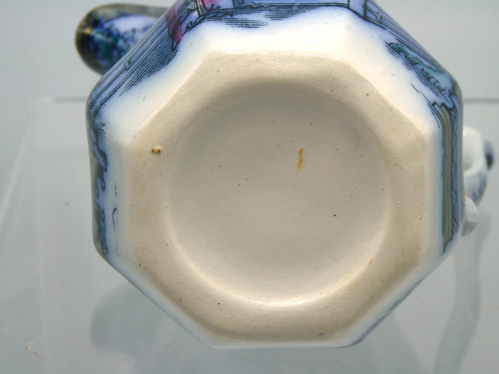 Flow Blue Polychrome Small Chinoiserie Jug - Image 5