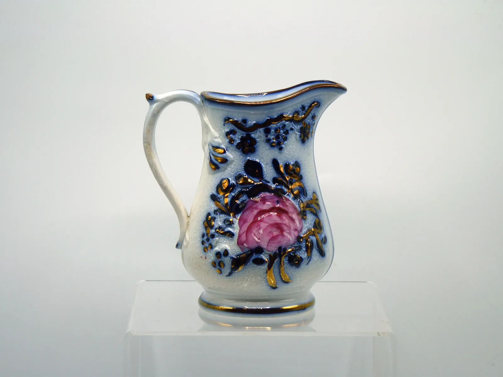 Flow Blue Relief Molded Jug - Image 3