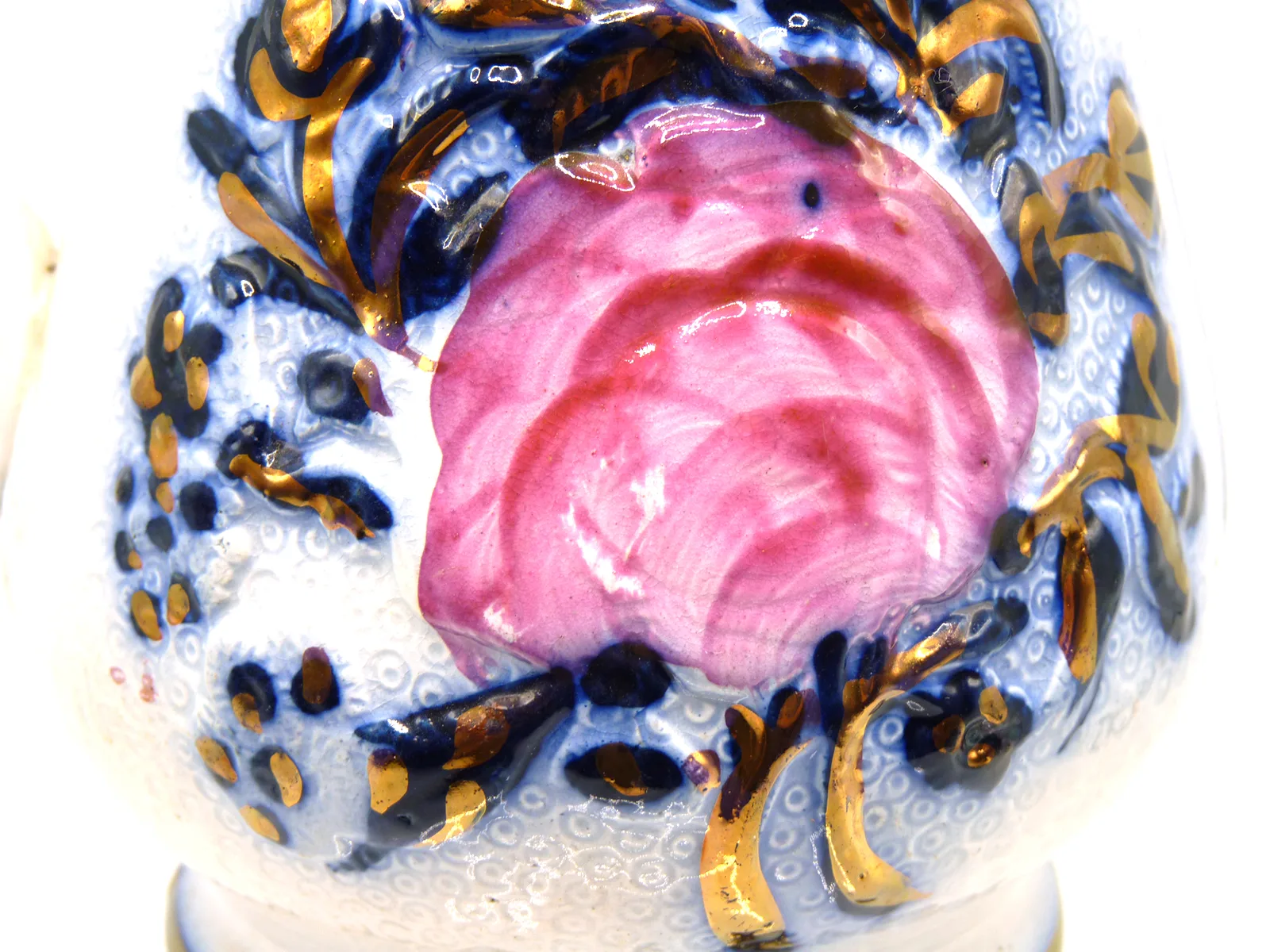 Flow Blue Relief Molded Jug - Image 4