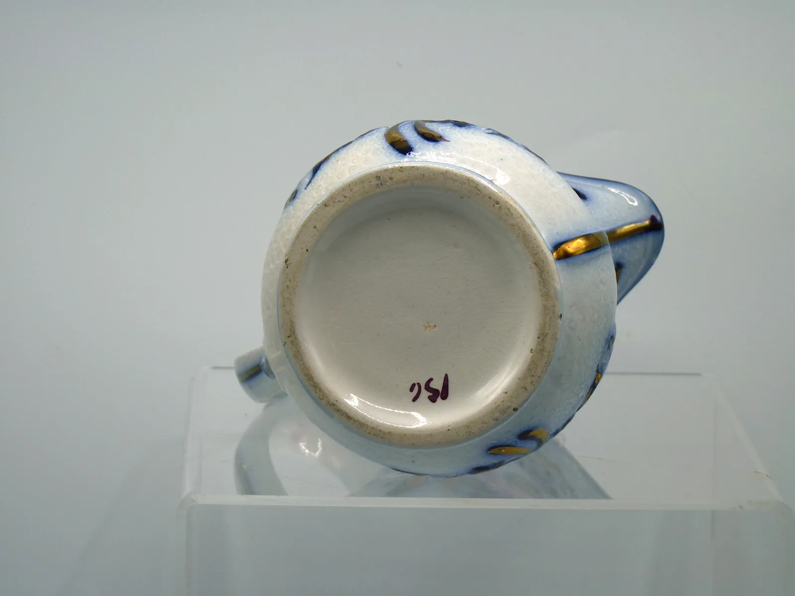 Flow Blue Relief Molded Jug - Image 6