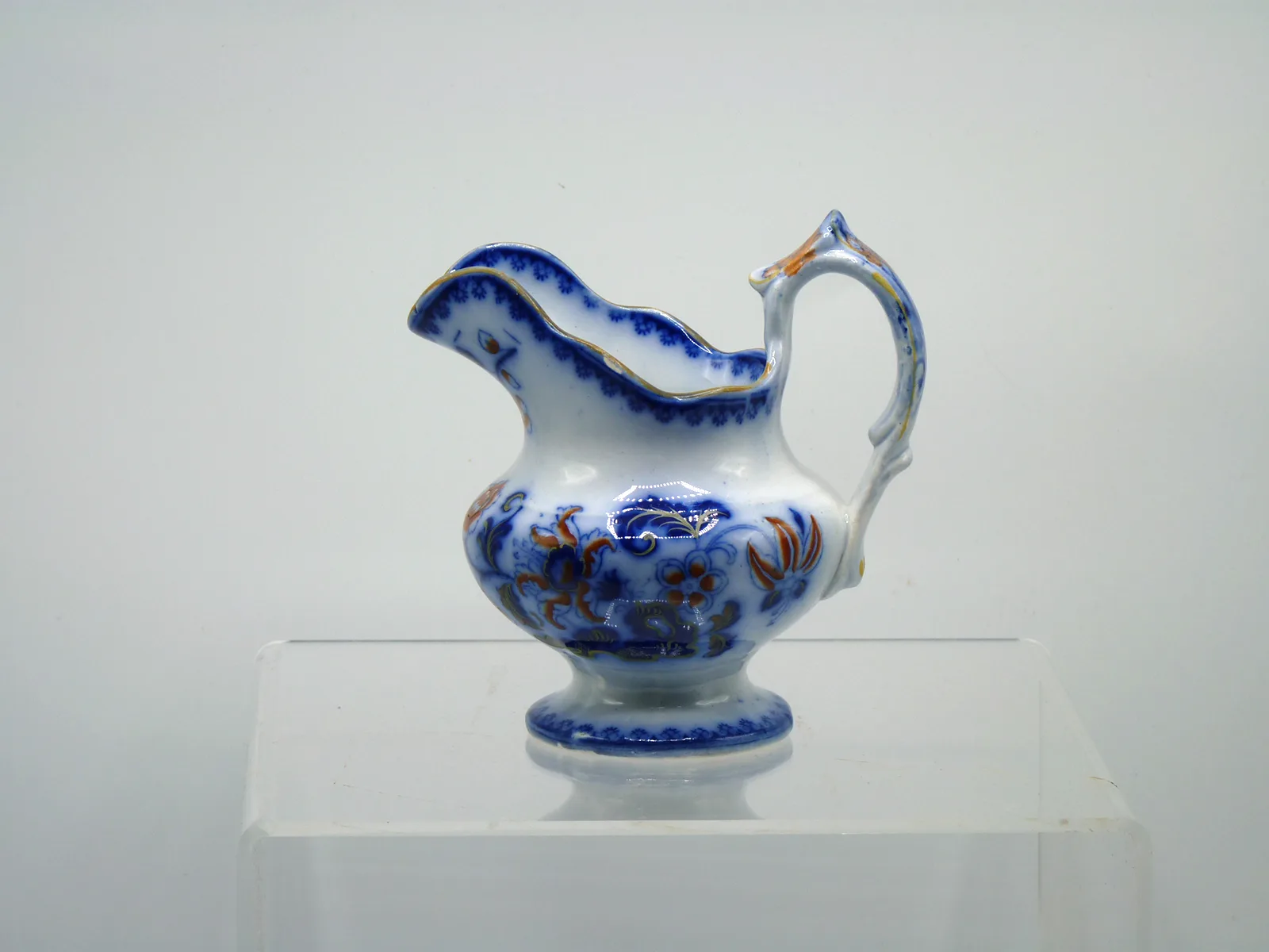 Flow Blue with Red Creamer