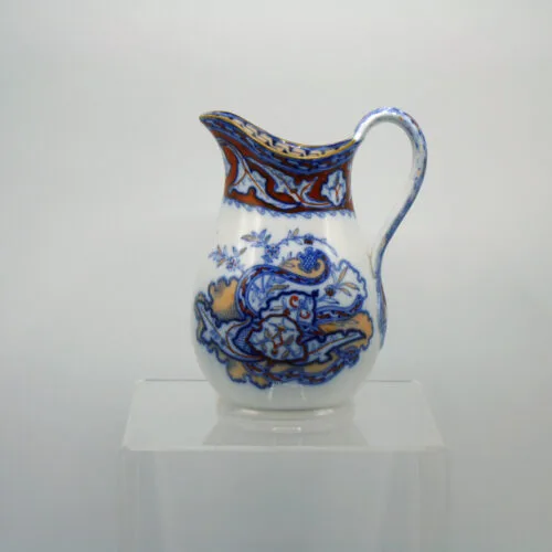 Flow Blue Jug with Colour