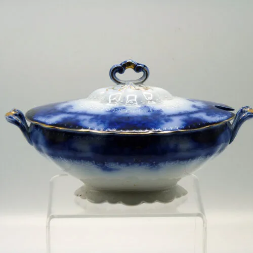 Flow Blue Sauce Tureen - Kelvin - Alfred Meakin