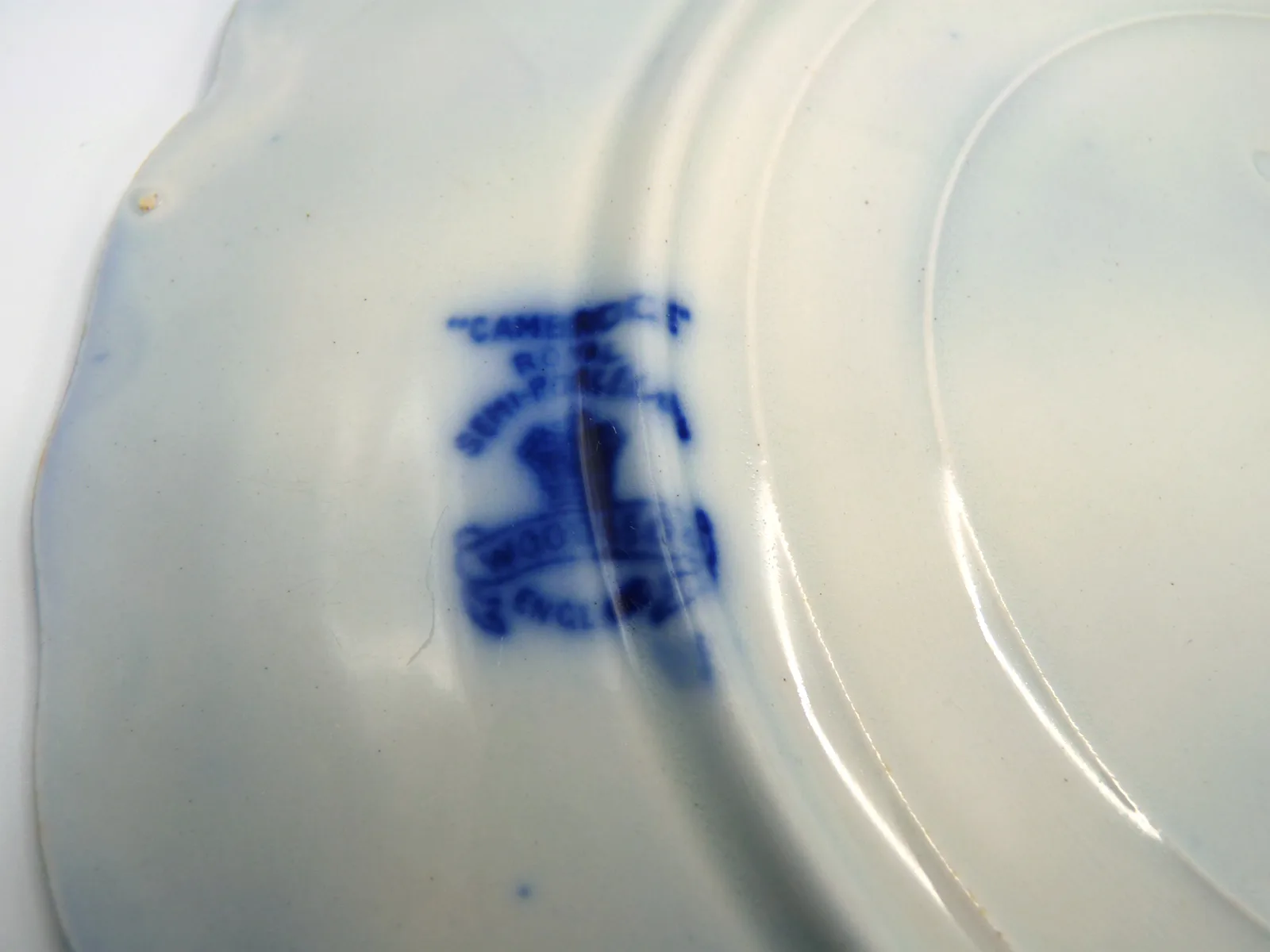 Flow Blue Tab Handled  Cake Plate - Image 2