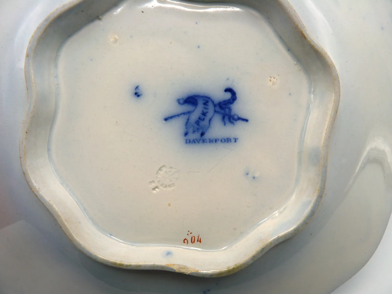 Flow Blue Tab Handled Cake Plate - Davenport - Image 3
