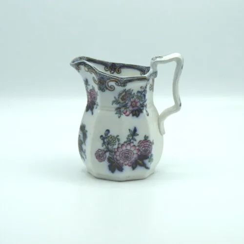Flow Blue Polychrome Jug