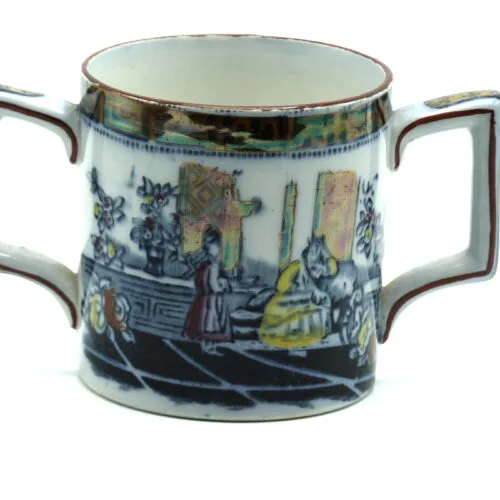 Flow Blue Polychrome Loving Cup