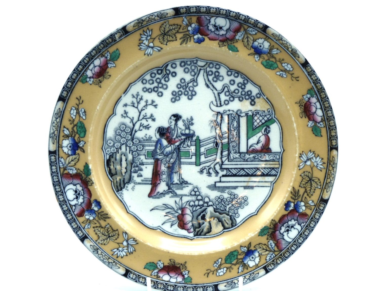 Mulberry & Ground Colour Plate Chinese Pattern Jackie's Antique