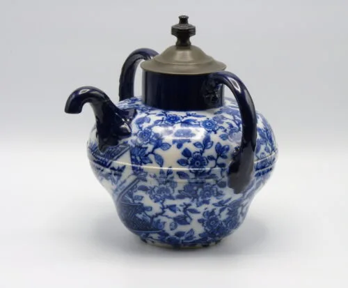 Flow Blue Double Handled Self Pouring Teapot - Image 2