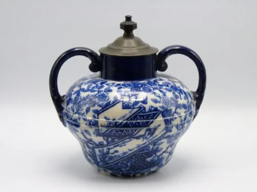 Flow Blue Double Handled Self Pouring Teapot - Image 3
