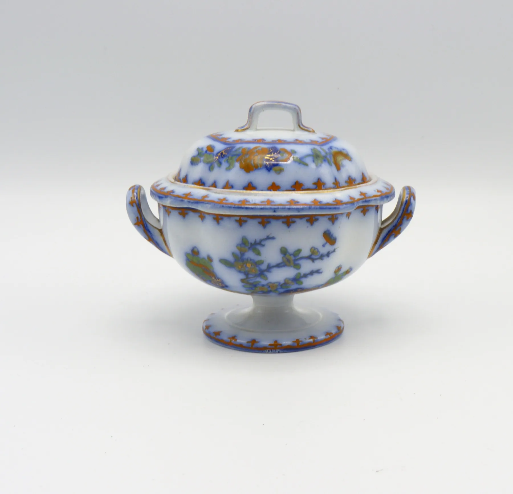 Flow Blue Polychrome RARE 3 Piece  Soap Ball