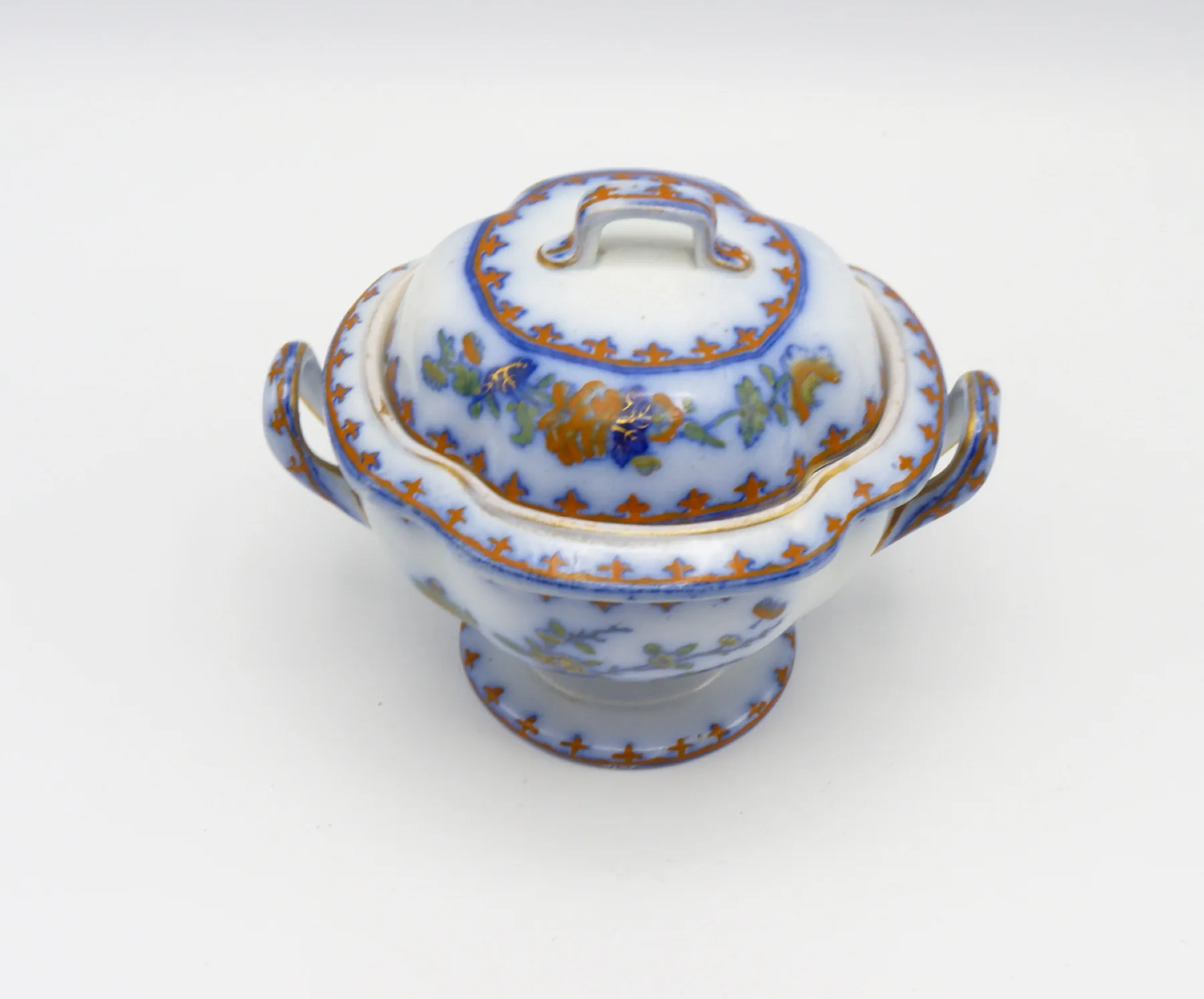 Flow Blue Polychrome RARE 3 Piece  Soap Ball - Image 2