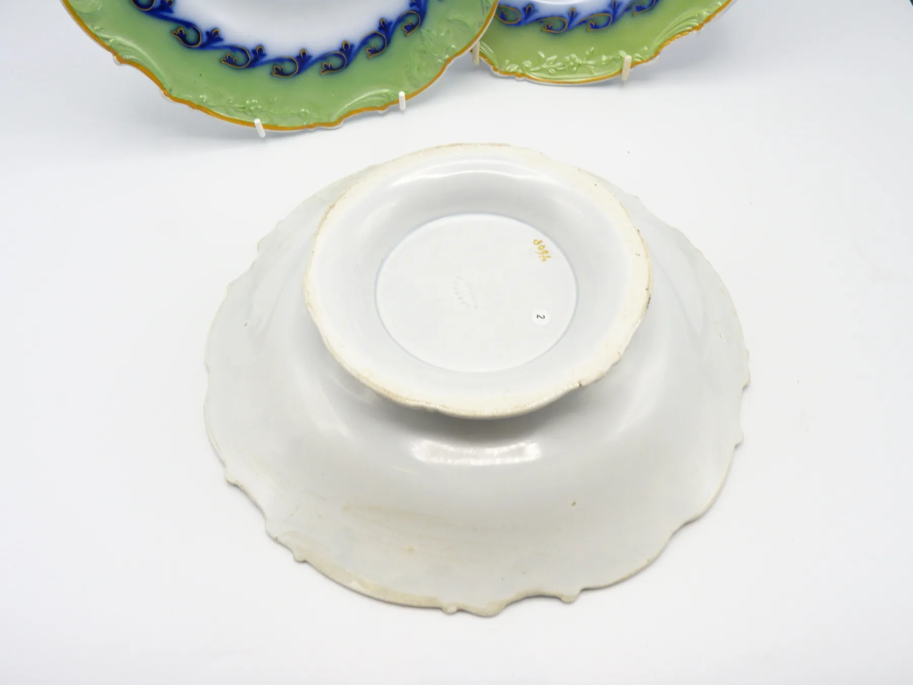 1 Flow Blue & Green Ground Low Compote (#2) - Image 3