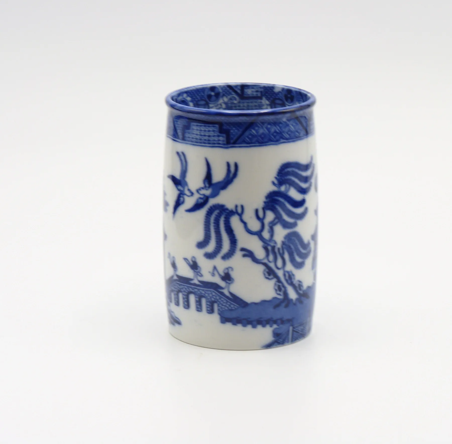 Flow Blue Willow Toothbrush Vase - Image 2