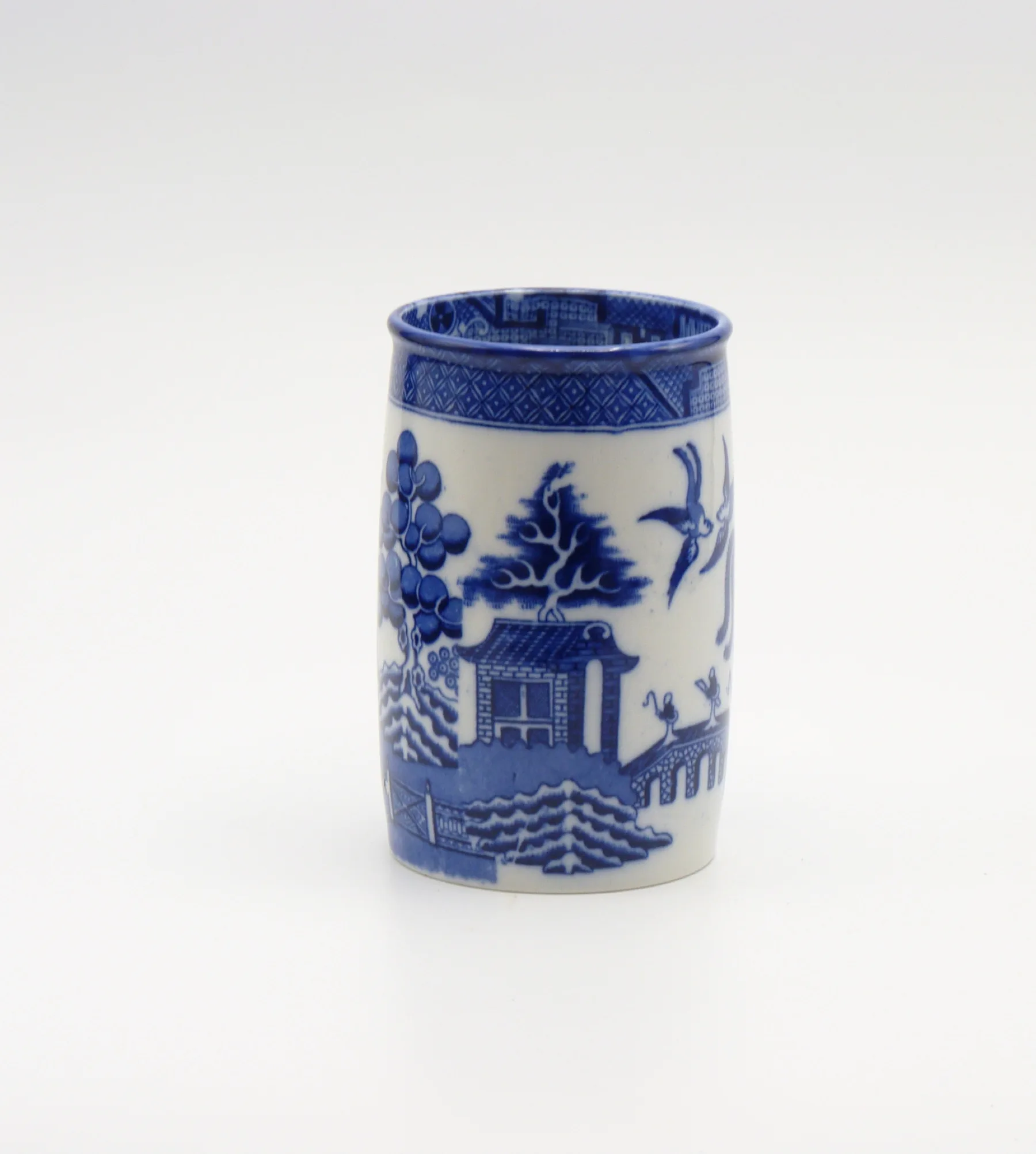 Flow Blue Willow Toothbrush Vase - Image 3