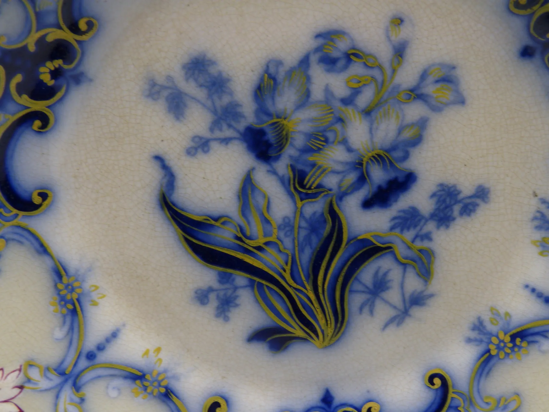 Flow Blue and Grey Ground Dessert Low Compote - Image 2