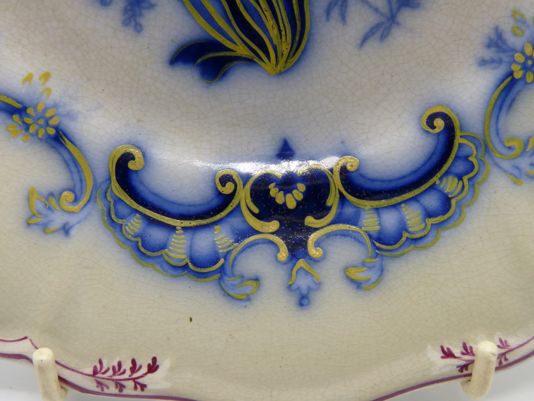 Flow Blue and Grey Ground Dessert Low Compote - Image 3
