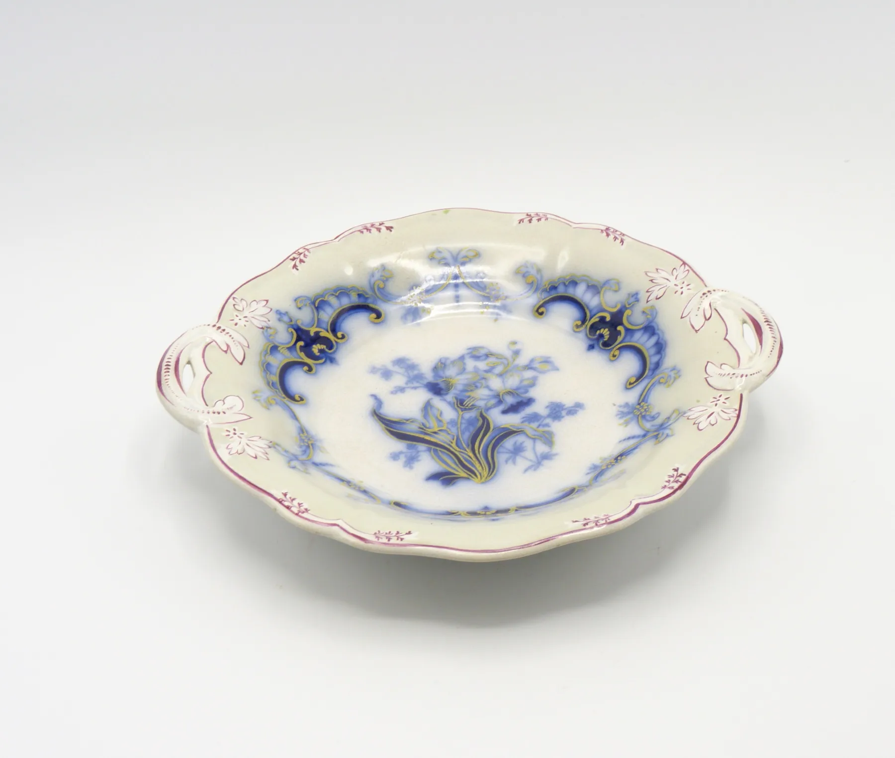 Flow Blue and Grey Ground Dessert Low Compote - Image 7