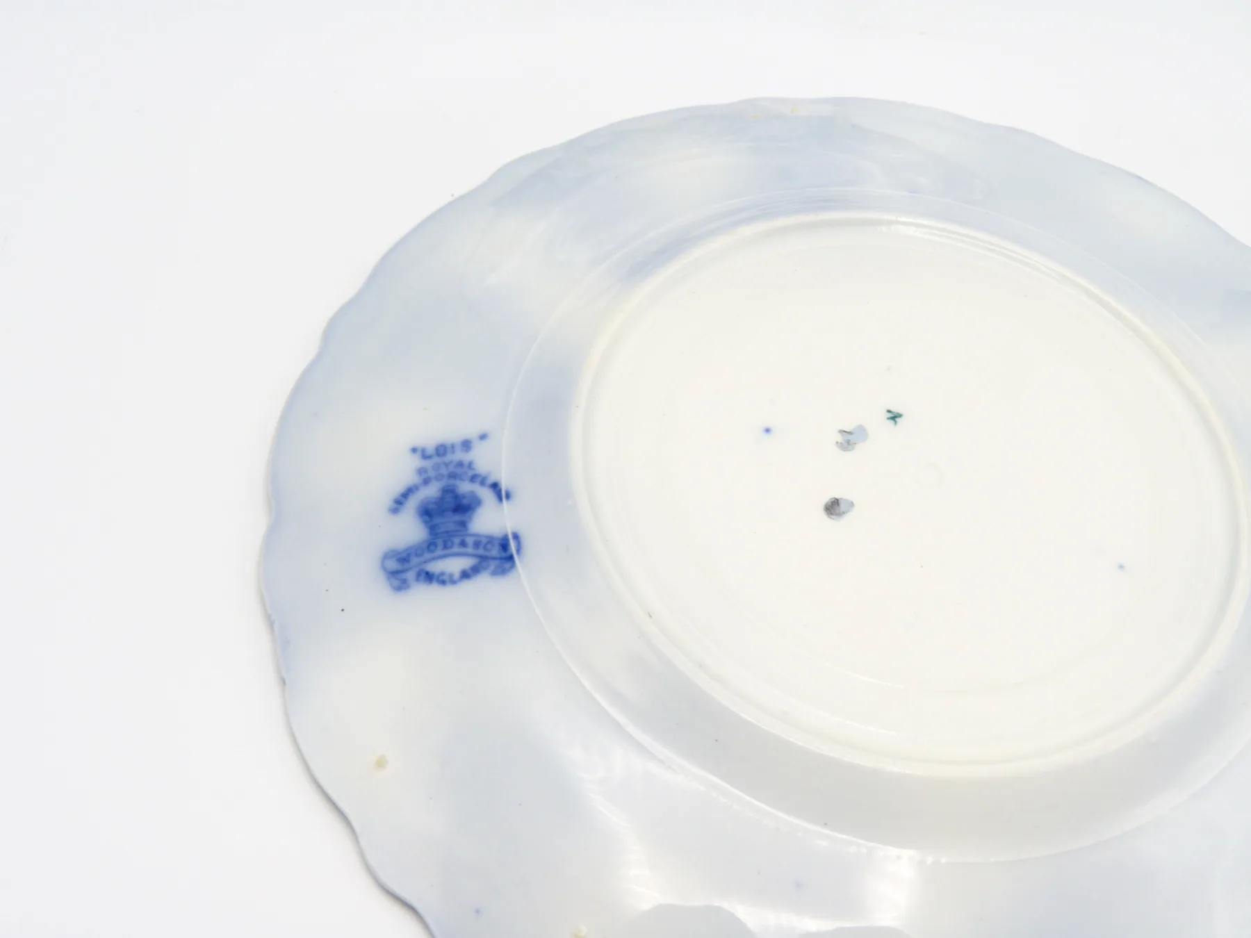 Pair of Flow Blue Tea Plates "Lois" - Image 3