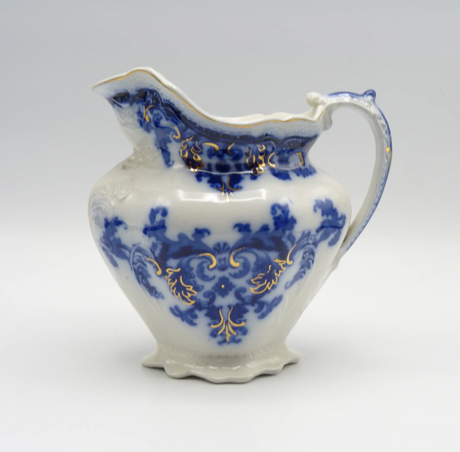 Flow Blue 3 Graduating Georgia Jugs - Johnson Bros. - Image 8