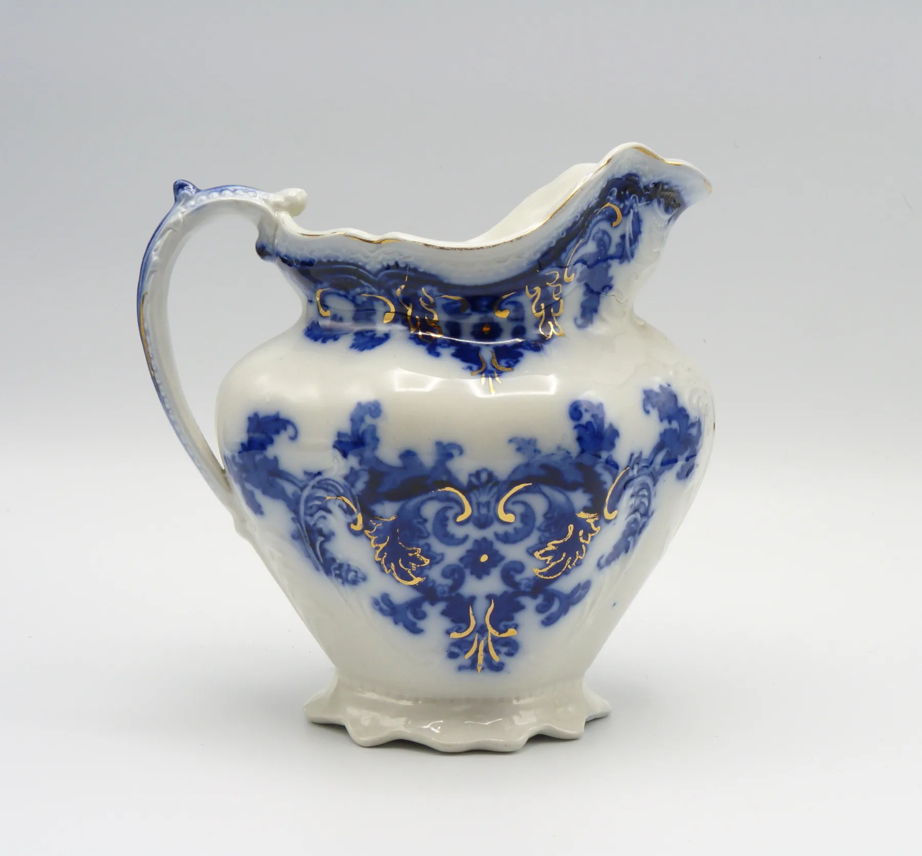 Flow Blue 3 Graduating Georgia Jugs - Johnson Bros. - Image 10