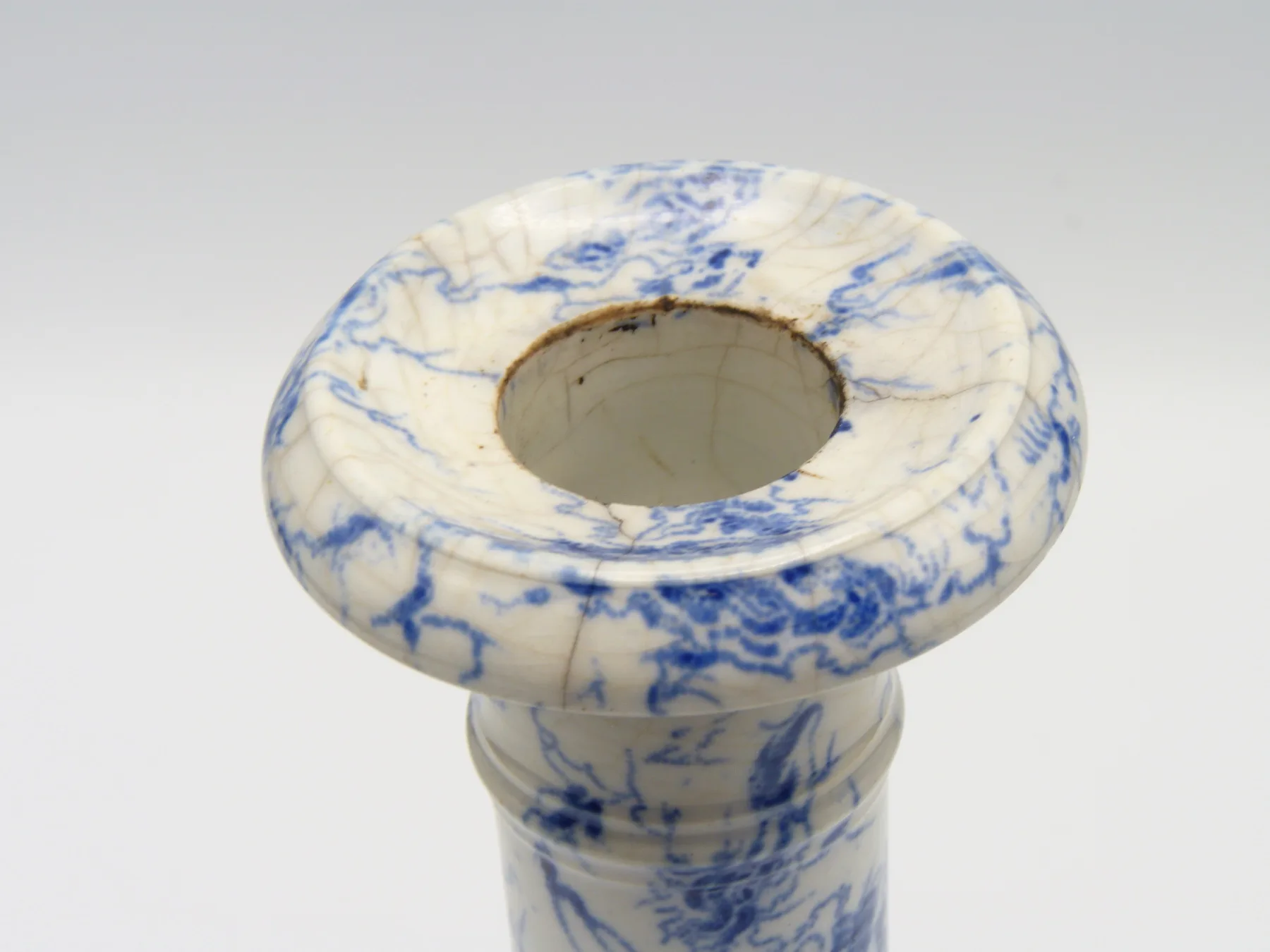 Flow Blue 8 ¼ inch Marble Candlestick - Image 2