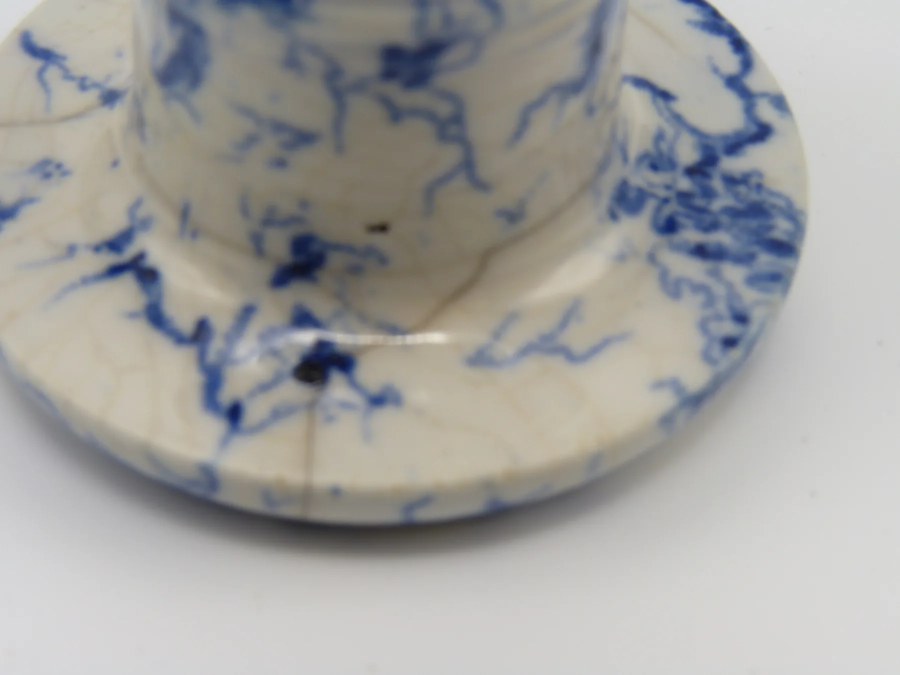 Flow Blue 8 ¼ inch Marble Candlestick - Image 3