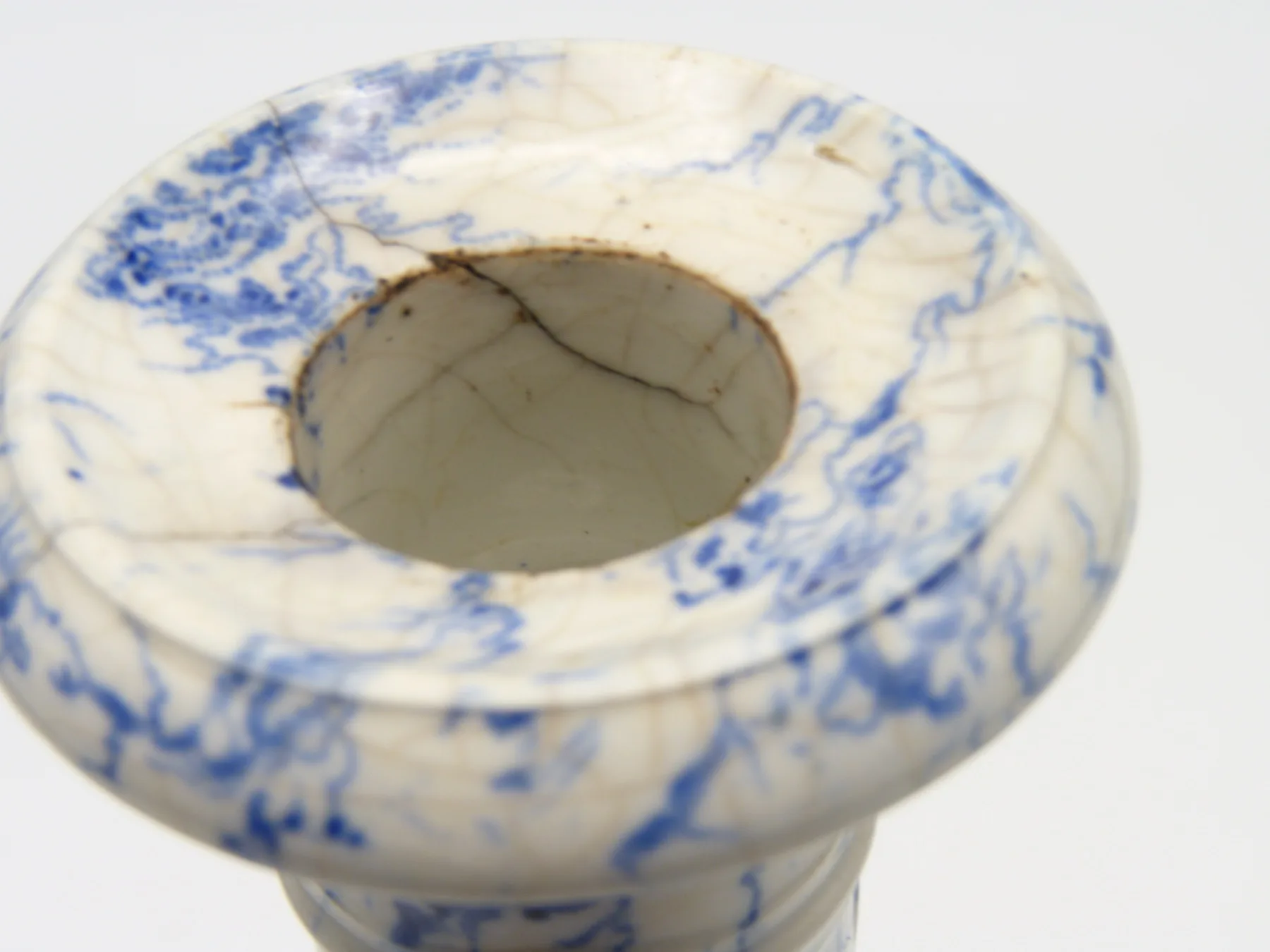 Flow Blue 8 ¼ inch Marble Candlestick - Image 5