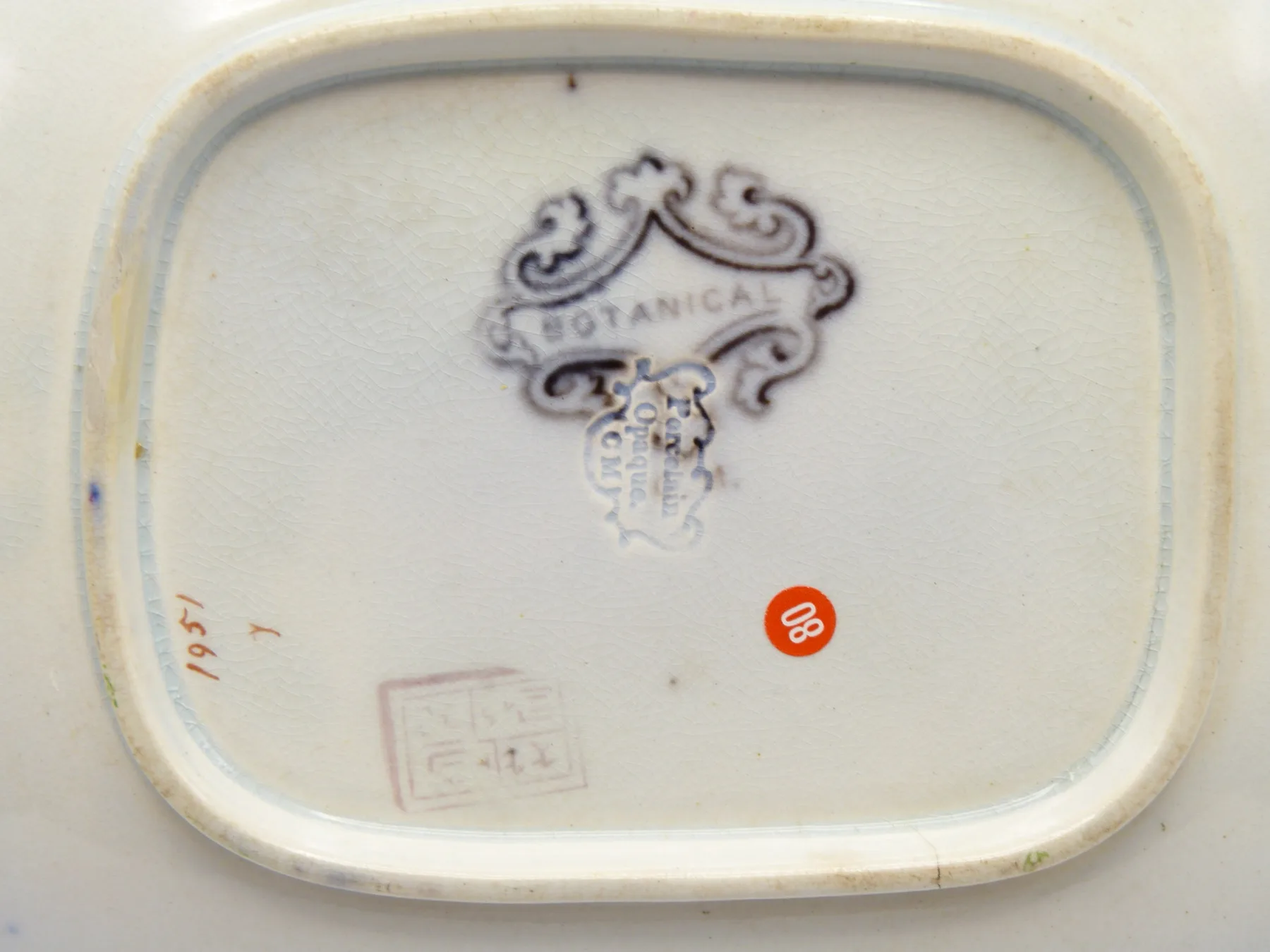 Flow Blue Green Ground Patterning - Handled Dish - Unusual - Image 8