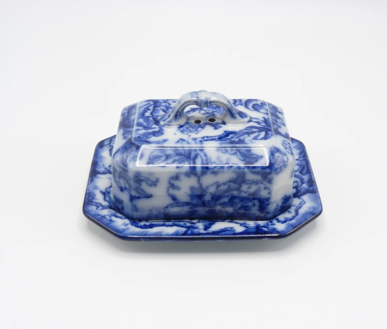 Flow Blue "Cavendish" Butter Dish