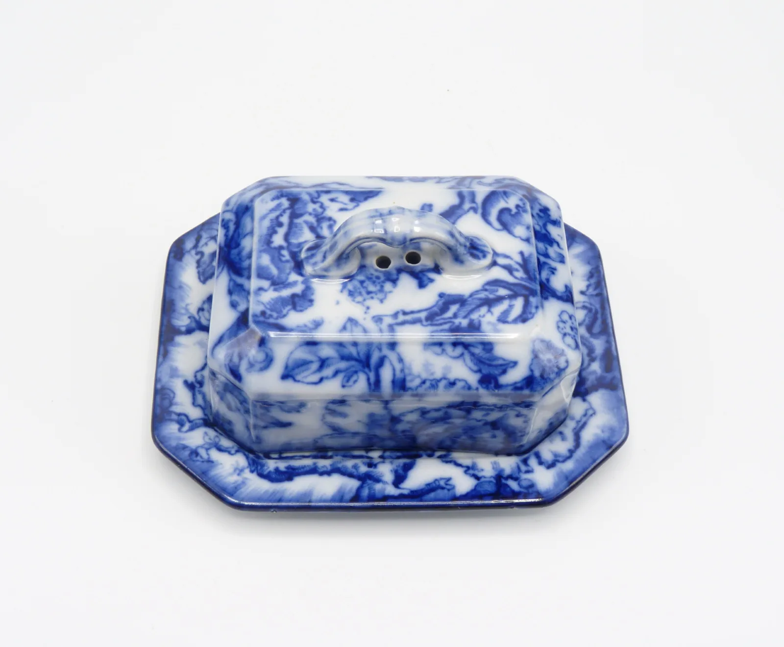 Flow Blue "Cavendish" Butter Dish - Image 2