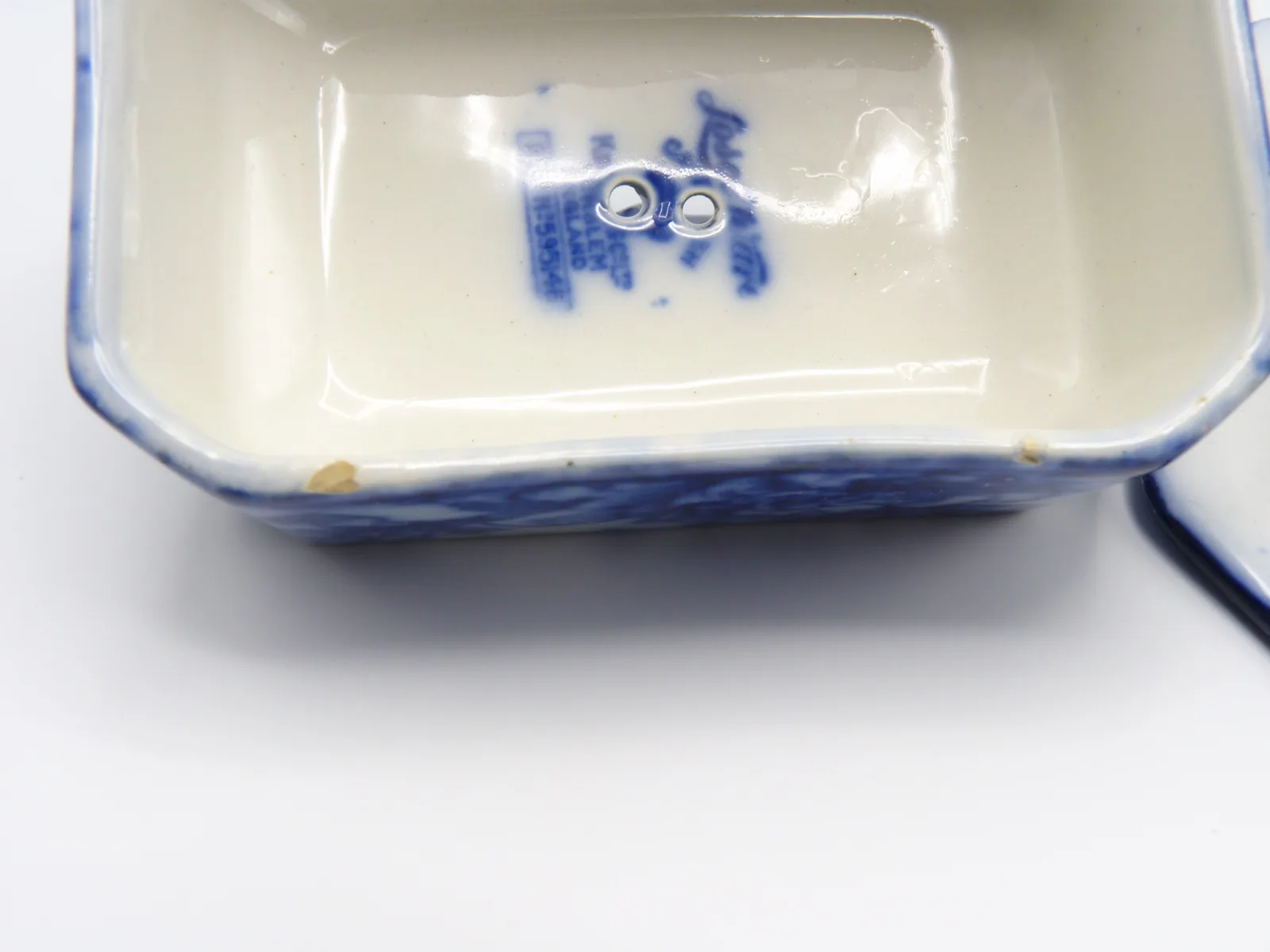 Flow Blue "Cavendish" Butter Dish - Image 5