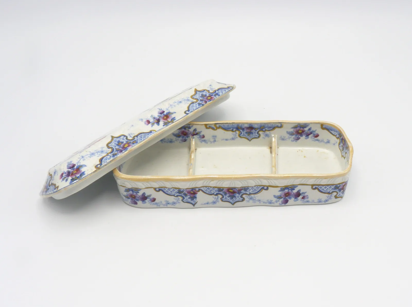 Toothbrush / Razor Box Polychrome "Bandana" c1814-1830 - Image 9