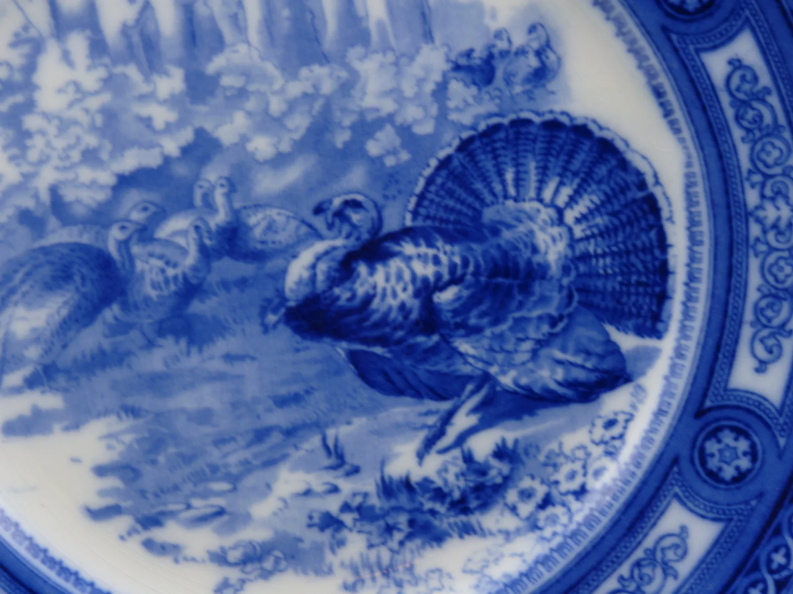 Flow Blue Doulton Turkey Plate - Image 2
