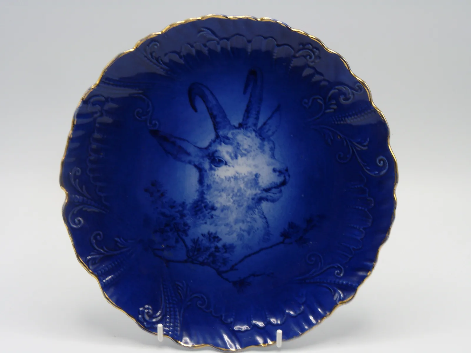 Flow Blue Wall Plate - "Goat"