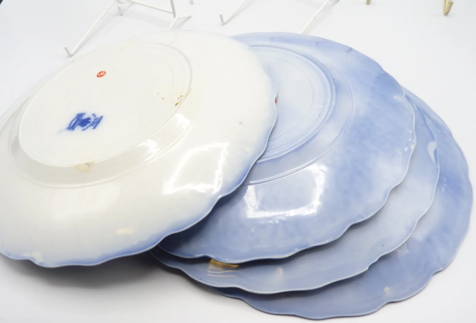 4 Flow Blue Plates "Verona" by Wood & Son - Image 6