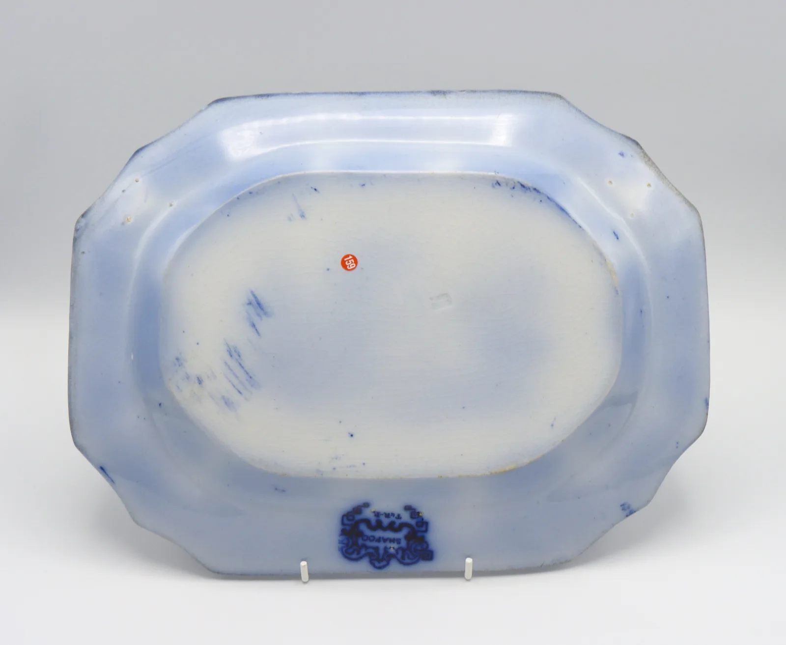Small Flow Blue Platter "Shapoo" c1848 - Image 4
