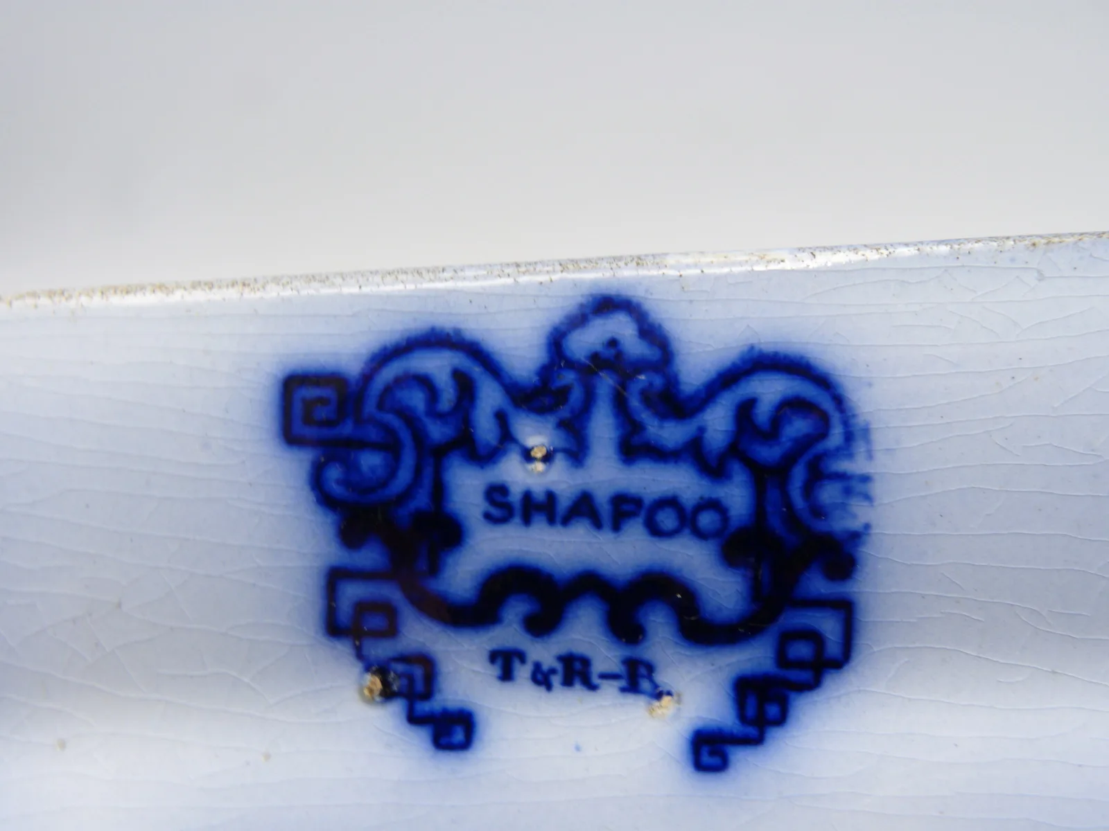 Small Flow Blue Platter "Shapoo" c1848 - Image 5