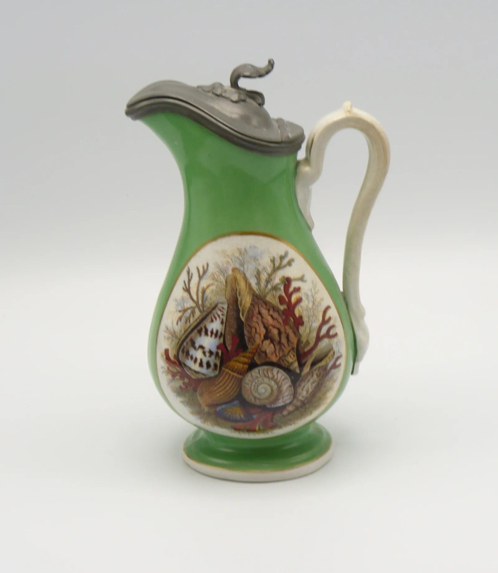 Green Ground Syrup Pitcher - Shells