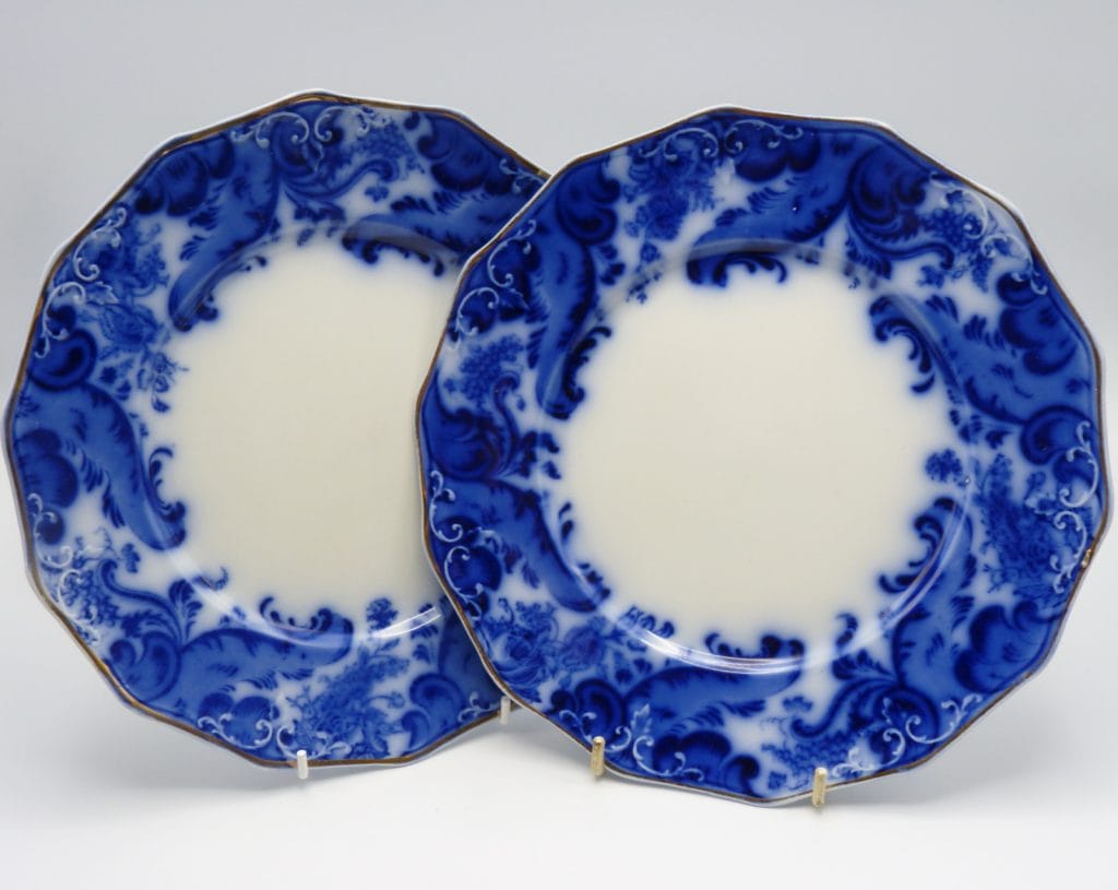 A Pair Of Flow Blue Argyle Dinner Plates Jackie's Antique Showcase