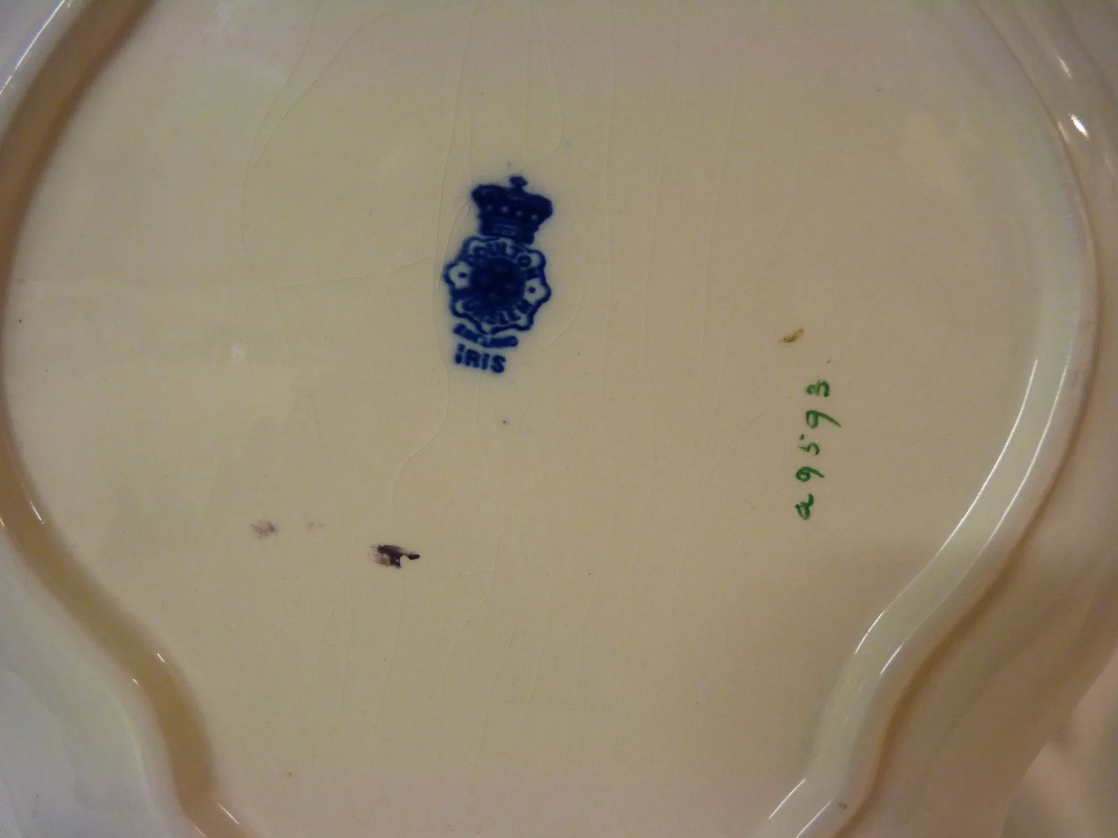 Doulton Flow Blue Iris Shaped Display Plaque / Tray - Image 4