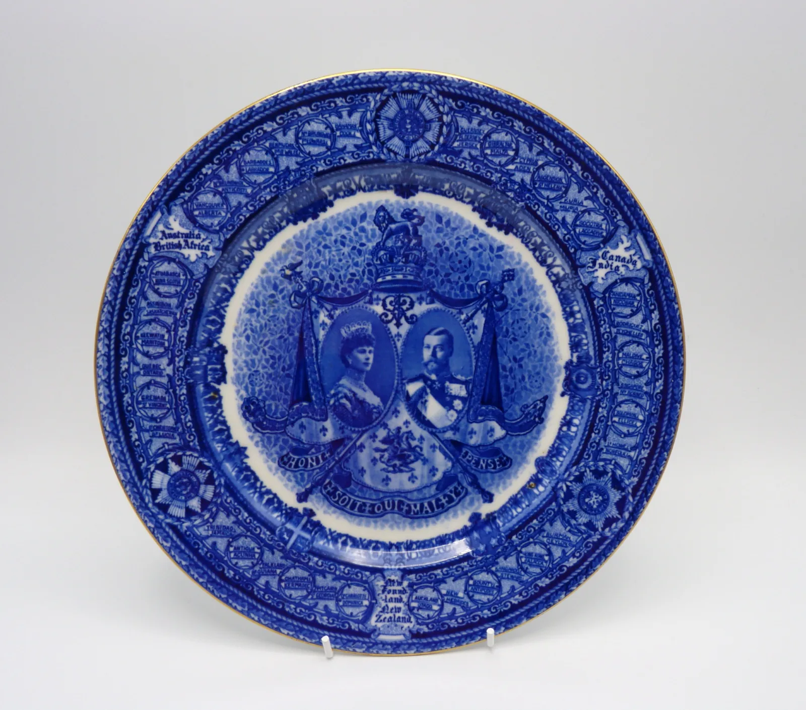 Flow Blue Commemorative Plate Coronation of King George V - Image 2