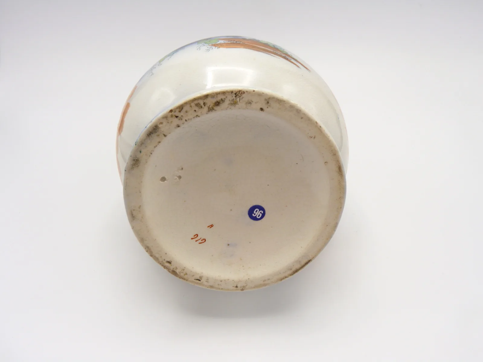 Flow Blue Polychrome Syrup Pitcher - Image 8