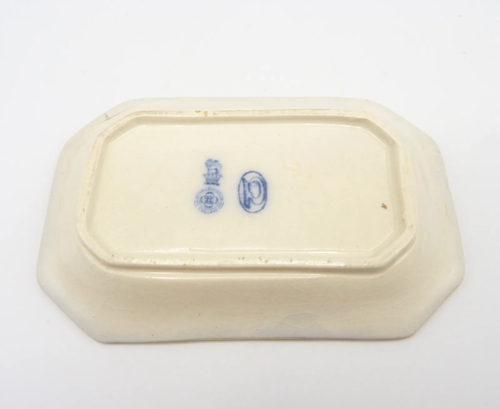 Doulton Flow Blue,Polychrome, Green Ground Trinket Tray / Ring Tray - Image 2