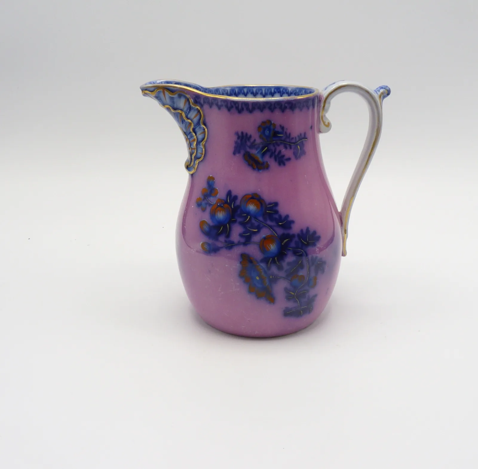 Copeland Pink Ground and Flow Blue Copeland Jug - Image 3