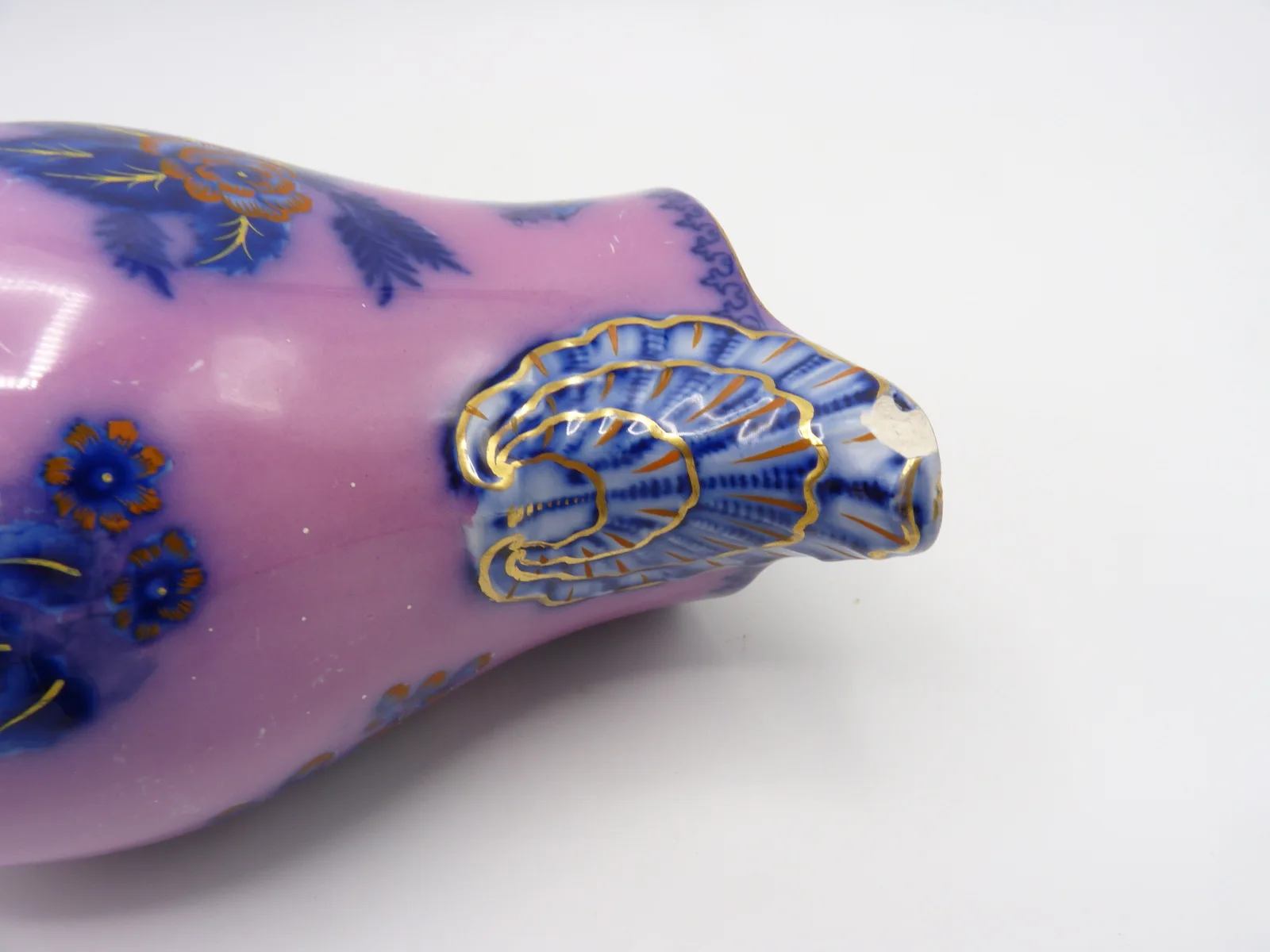 Copeland Pink Ground and Flow Blue Copeland Jug - Image 5